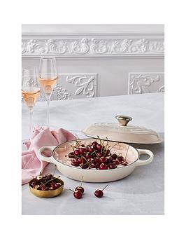 Product photograph of Le Creuset Signature 30 Cm Shallow Cast Iron Casserole In Meringue from very.co.uk