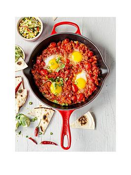 Product photograph of Le Creuset Signature Cast Iron Frying Pan With Metal Handle In Cerise from very.co.uk