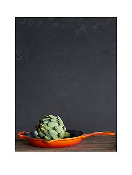 Product photograph of Le Creuset Signature Cast Iron Frying Pan With Metal Handle In Volcanic from very.co.uk