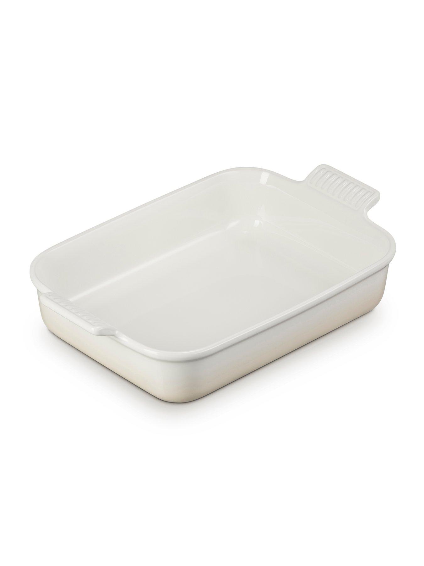 Image 4 of 7 of Le Creuset Heritage Stoneware 32 cm Large Rectangular Dish in Meringue