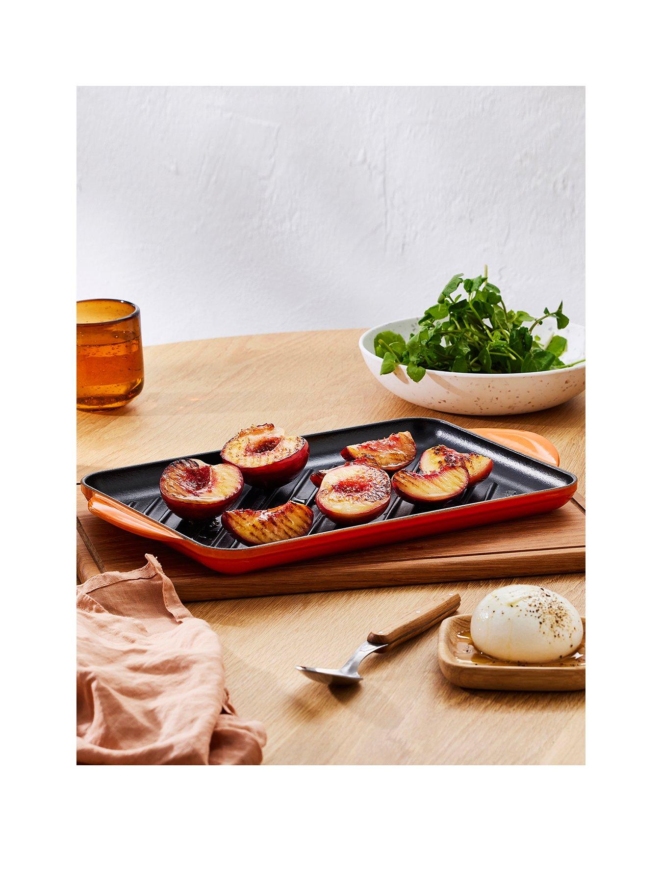 Product photograph of Le Creuset Cast Iron 32 Cm Rectangular Grill In Volcanic from very.co.uk