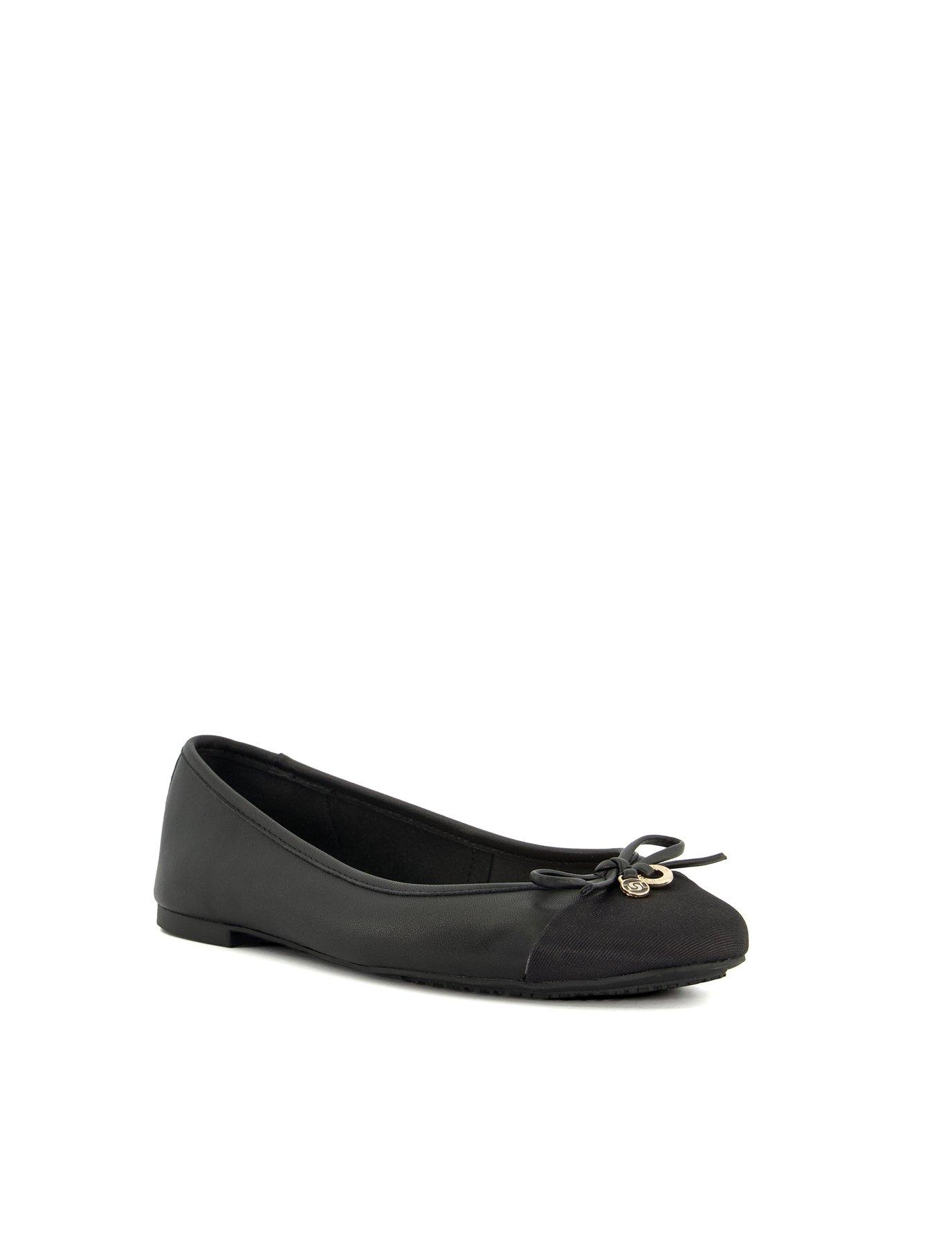 Dune London Hallo Black Ballerina Flat Shoes | Very.co.uk