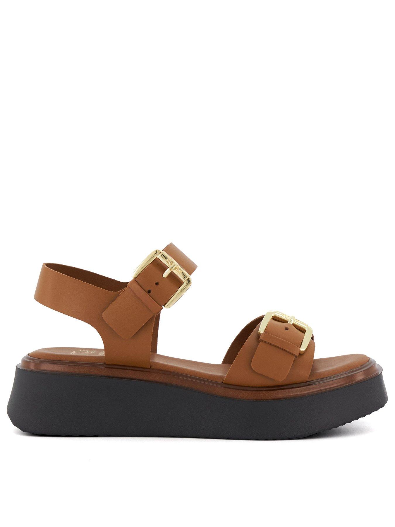 Dune London Loells Tan Casual Flatform Sandals very