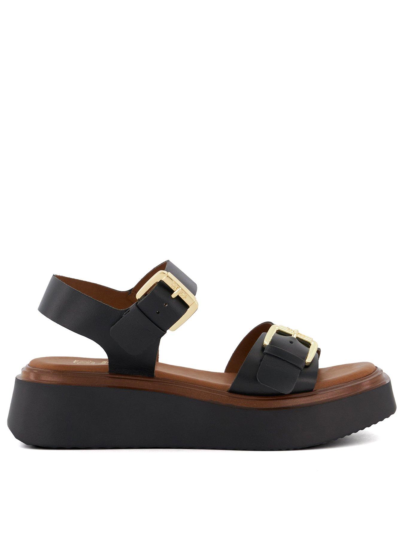 Dune London Dune London Loells Black Casual Flatform Sandals