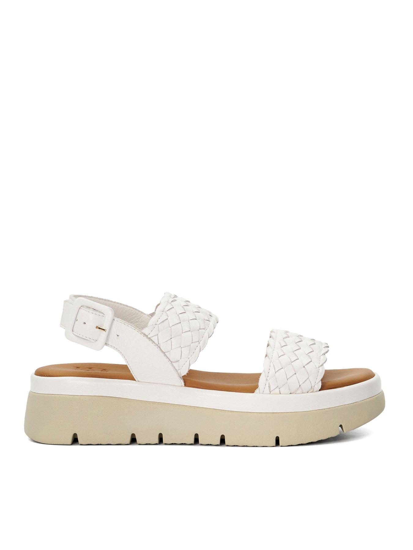 Dune London Lorris White Flatform Sandals | very.co.uk