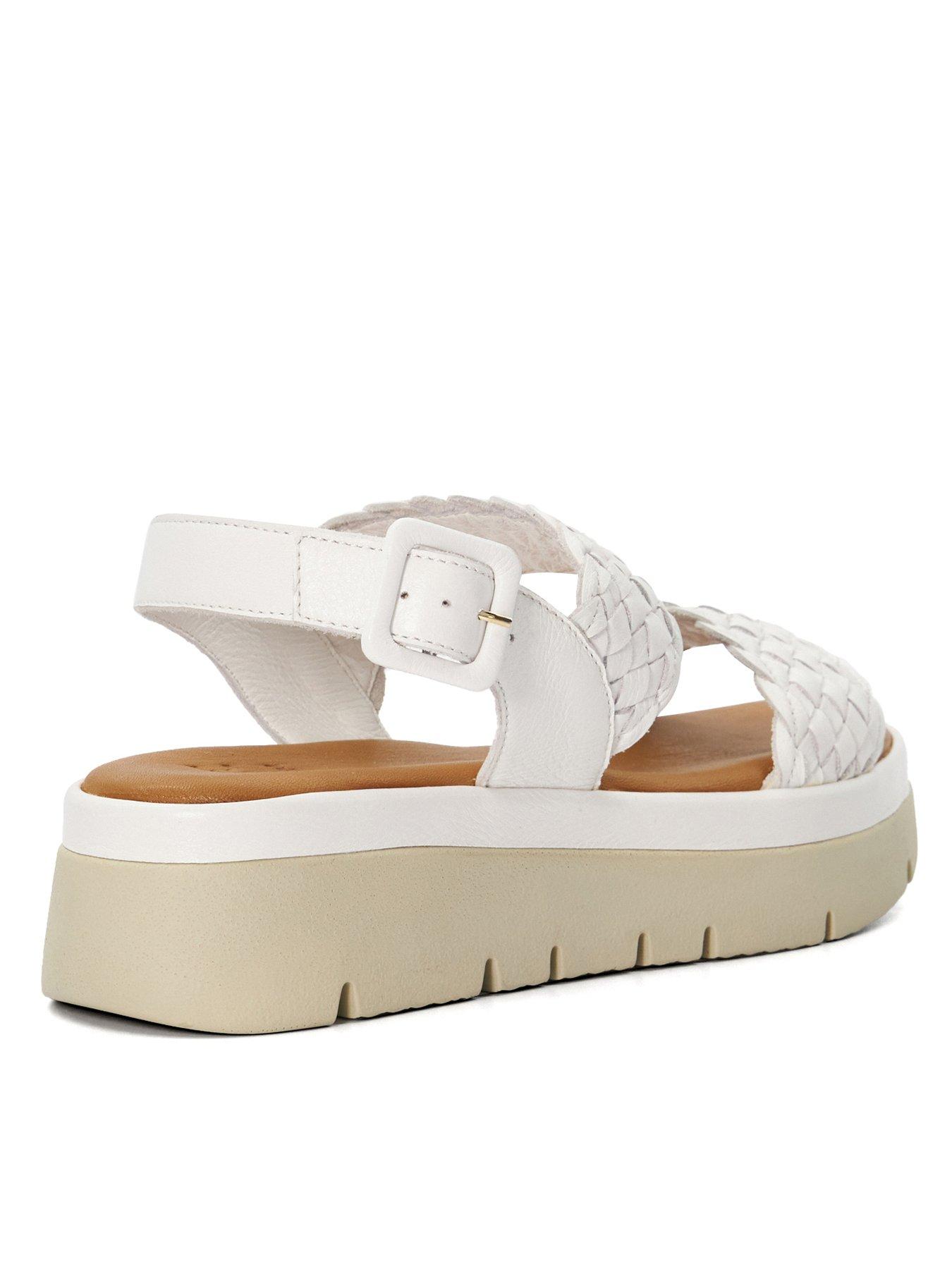 Dune London Lorris White Flatform Sandals | Very.co.uk