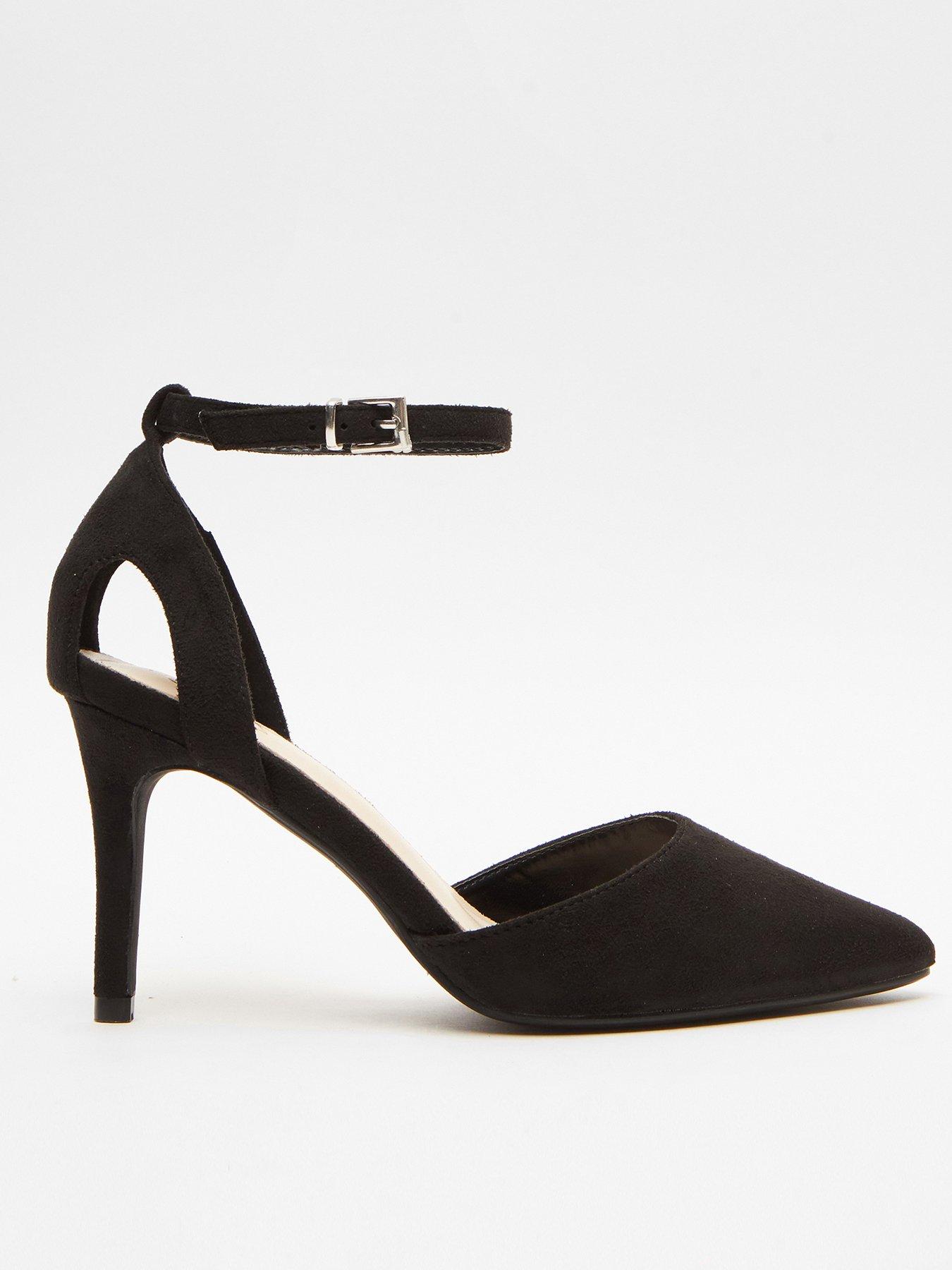 Black cut out court heels top