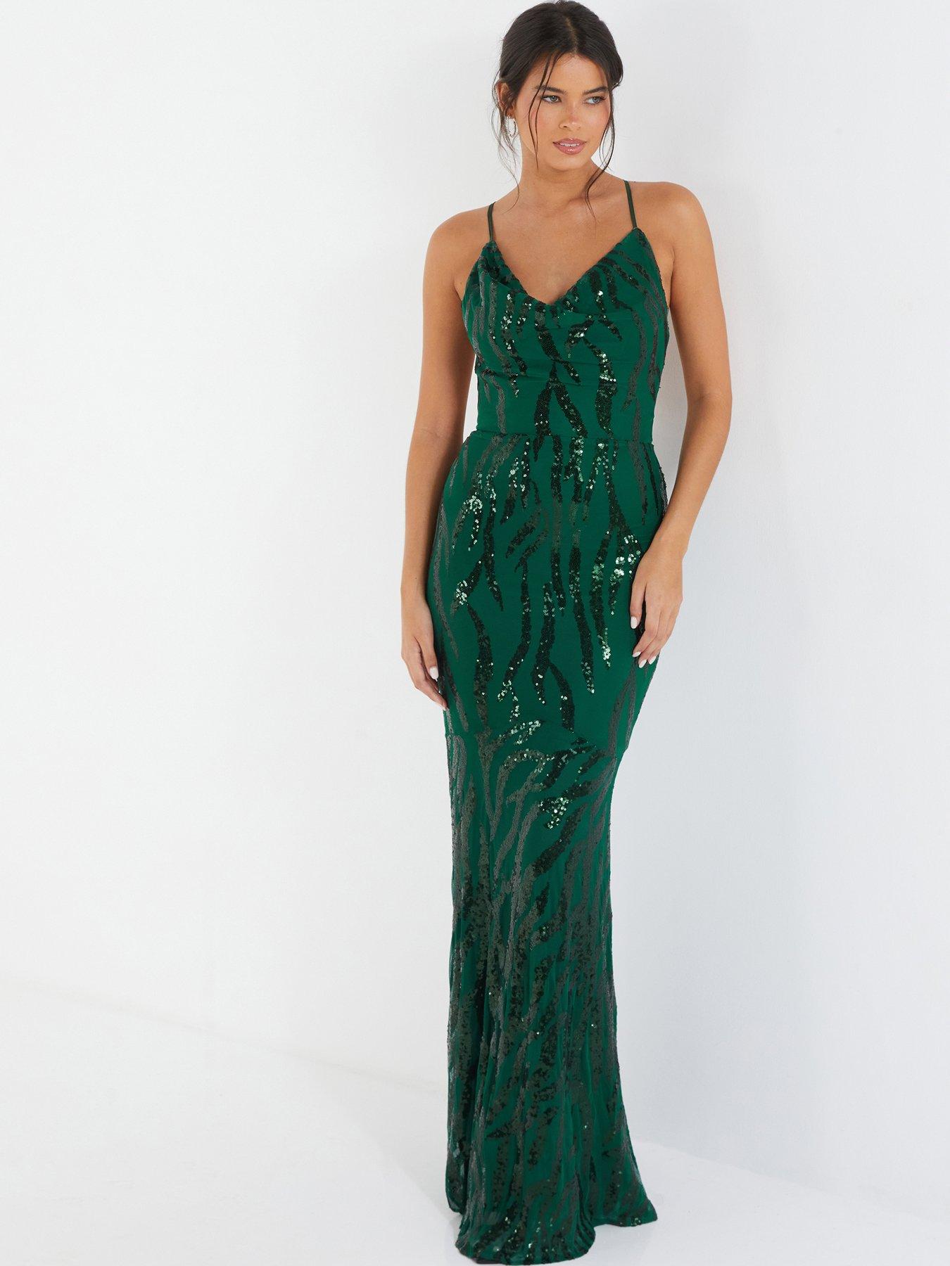 Quiz sleeveless sequin gown hotsell