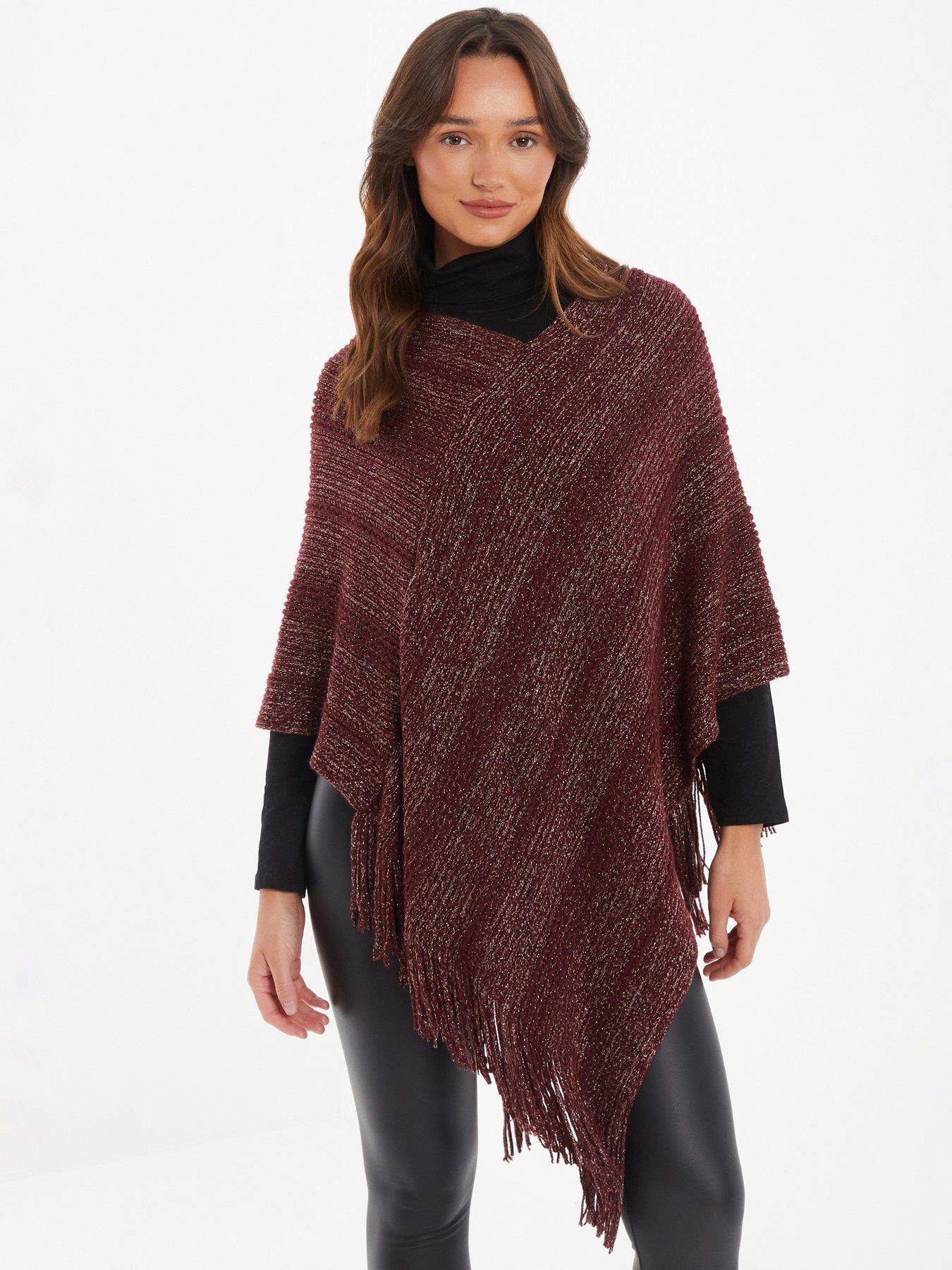 Fine knit 2025 poncho uk