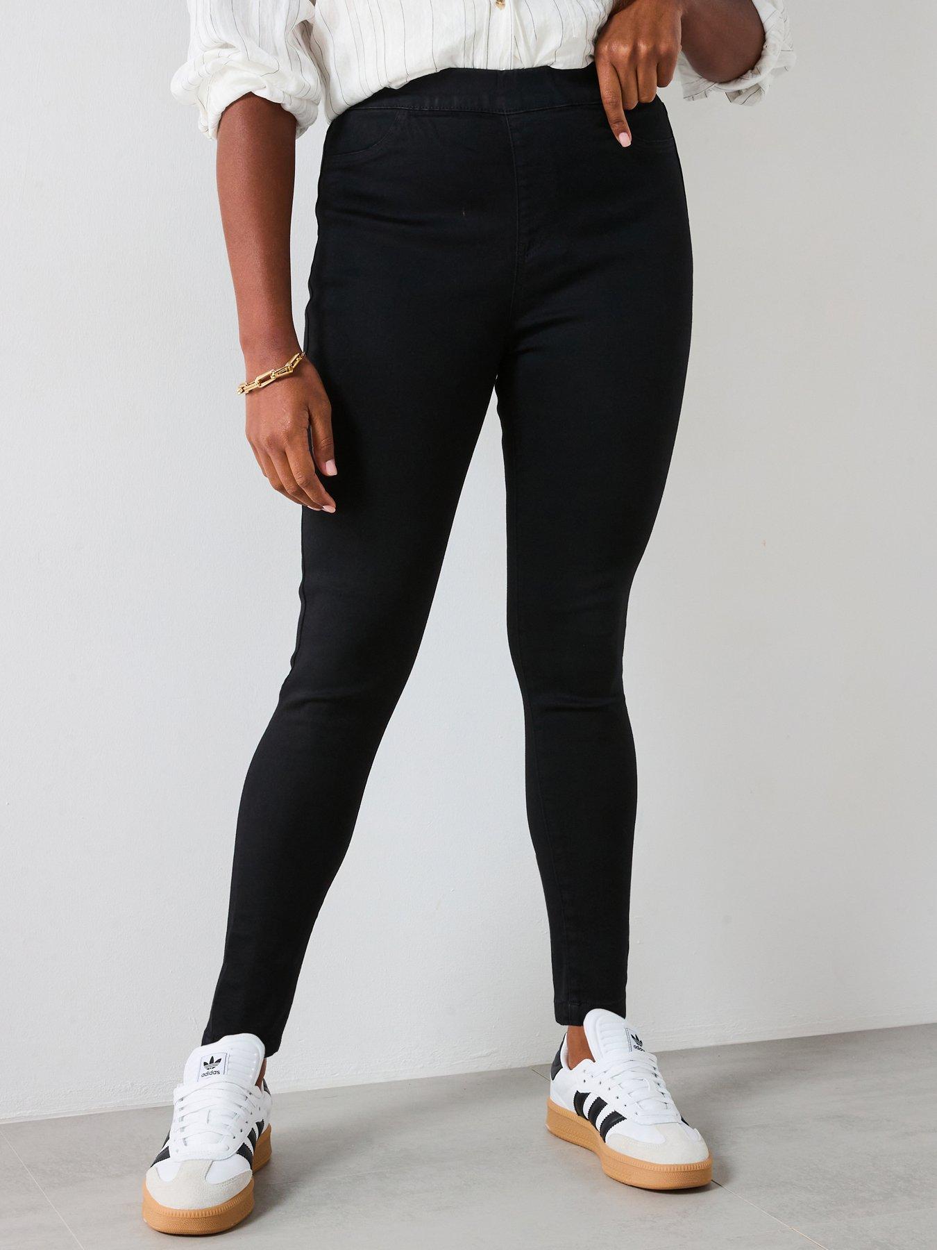undefined High Waist Stretch Denim Jegging - Black