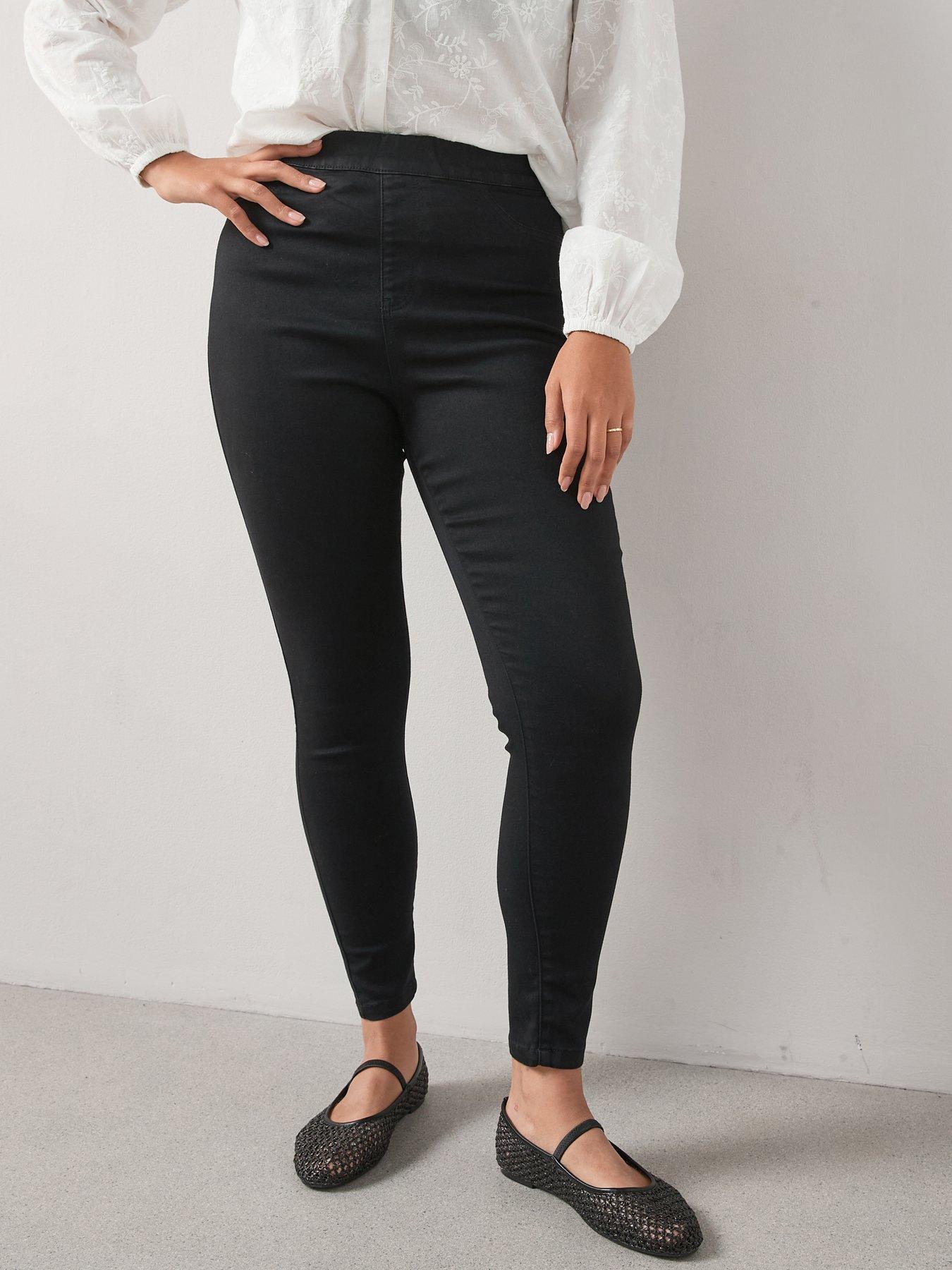 V by Very Curve High Waist Stretch Denim Jegging - Black