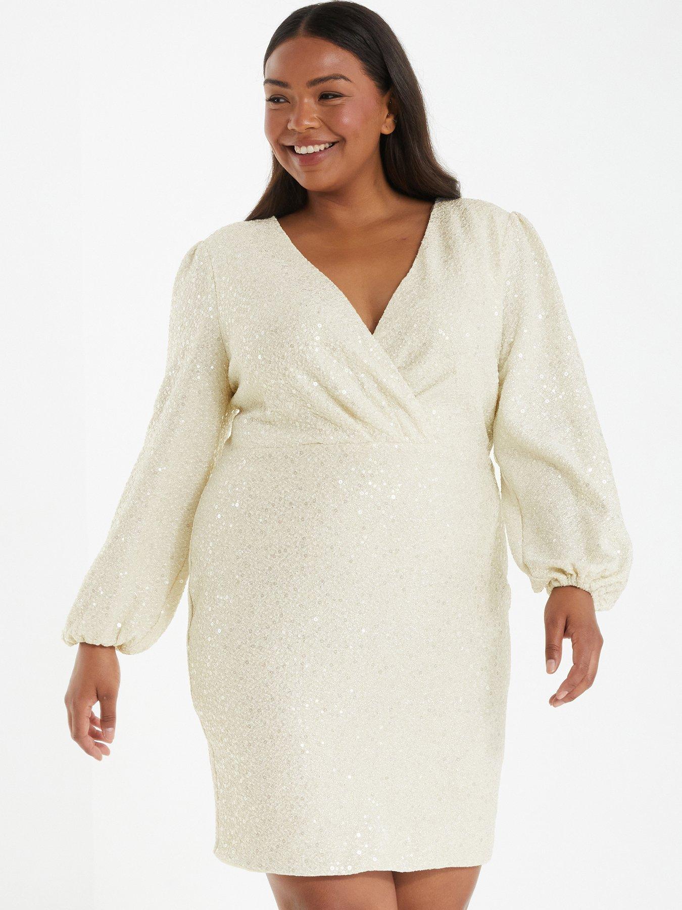 Quiz long sleeve sequin on sale dress