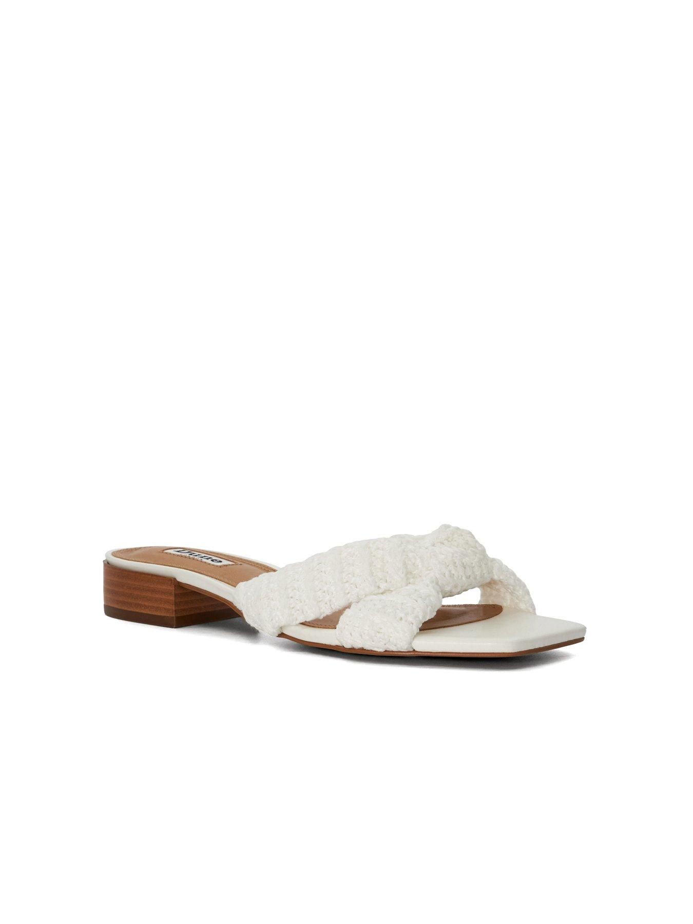 Dune London Laize White Flat Sandals Very