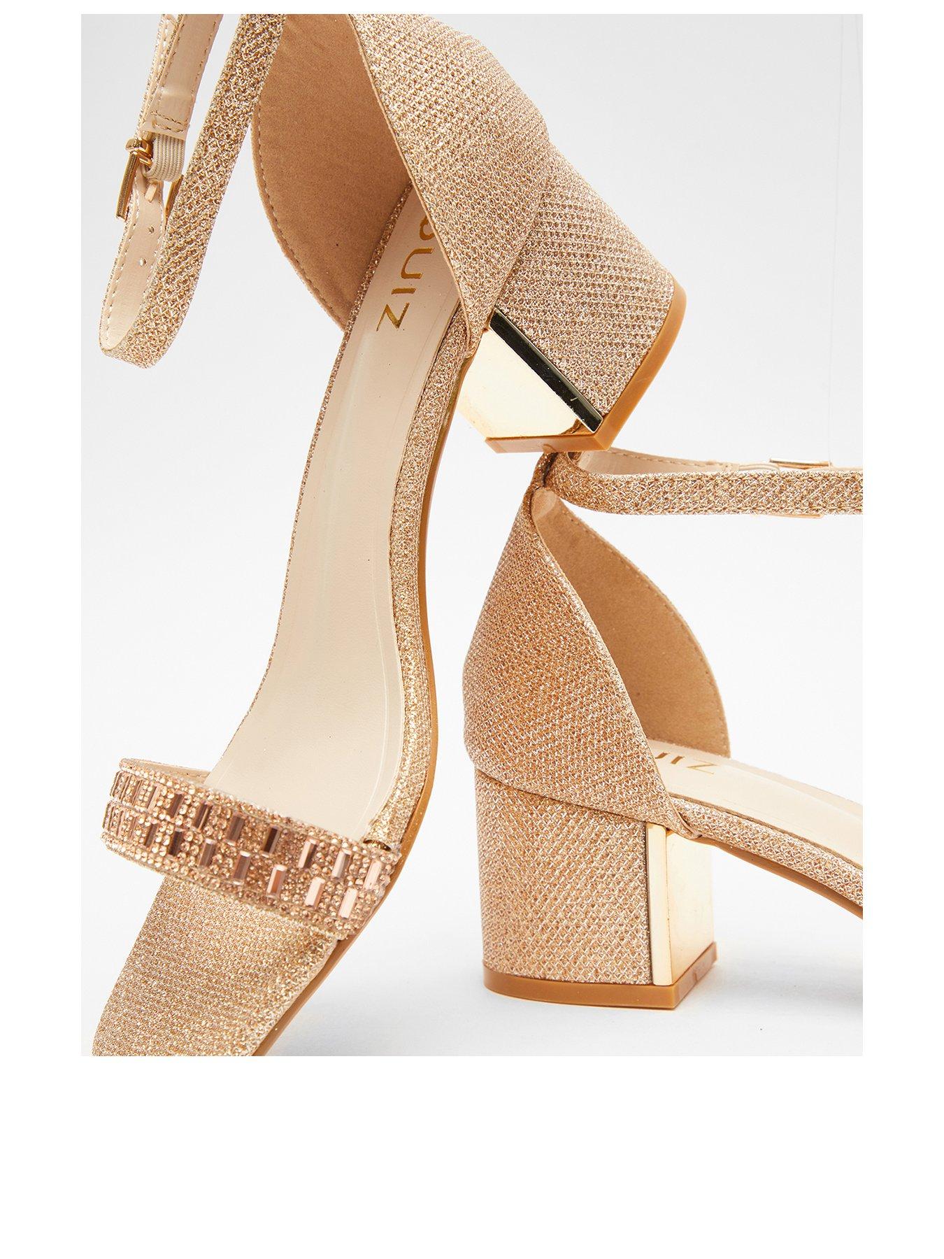 Quiz rose gold sales metallic sandals