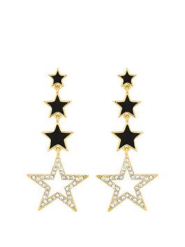 jon richard gold plated jet star drop earrings