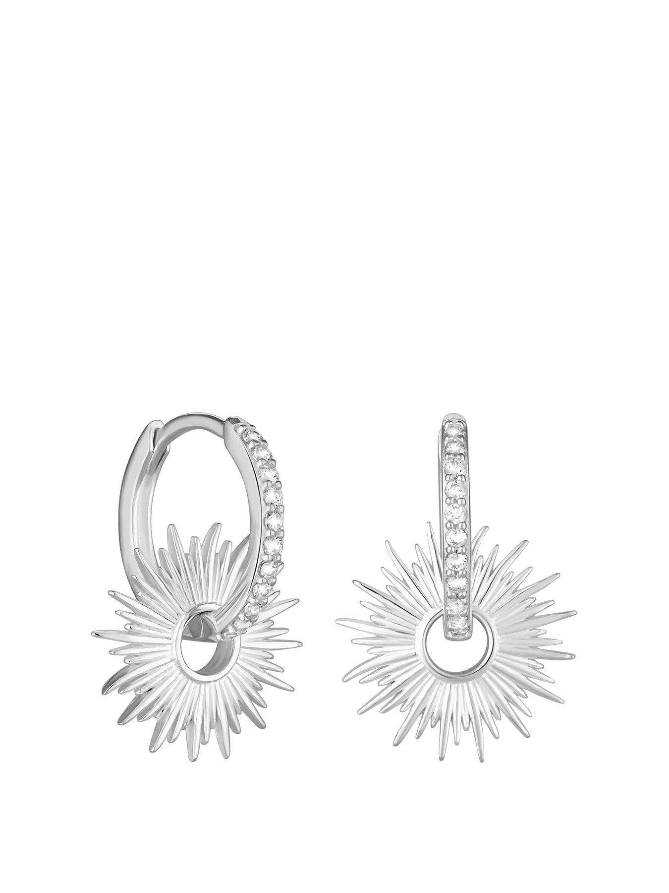 Product photograph of Simply Silver Sterling Silver 925 Starburst Charm Earrings from very.co.uk