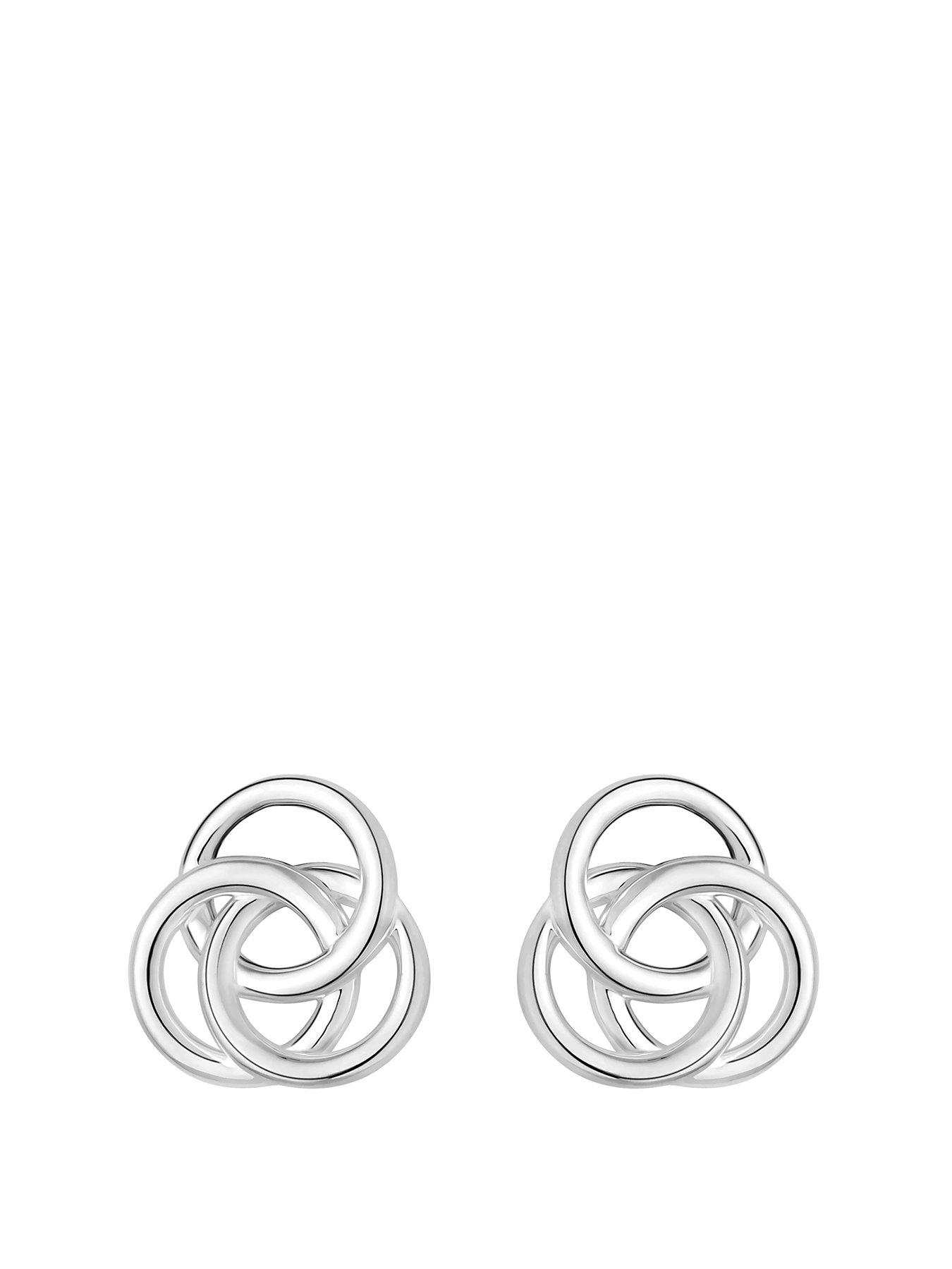 Product photograph of Simply Silver Sterling Silver 925 Knot Stud Earrings from very.co.uk
