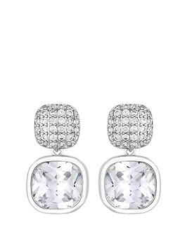 jon richard silver plated pave and cubic zirconia drop earrings