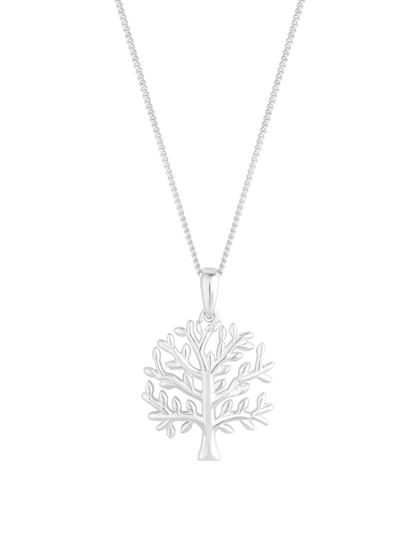 Product photograph of Simply Silver Sterling Silver 925 Tree Of Love Pendant Necklace from very.co.uk
