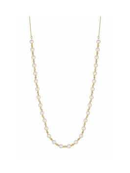 jon richard cream and gold bead toggle pearl 26" necklace