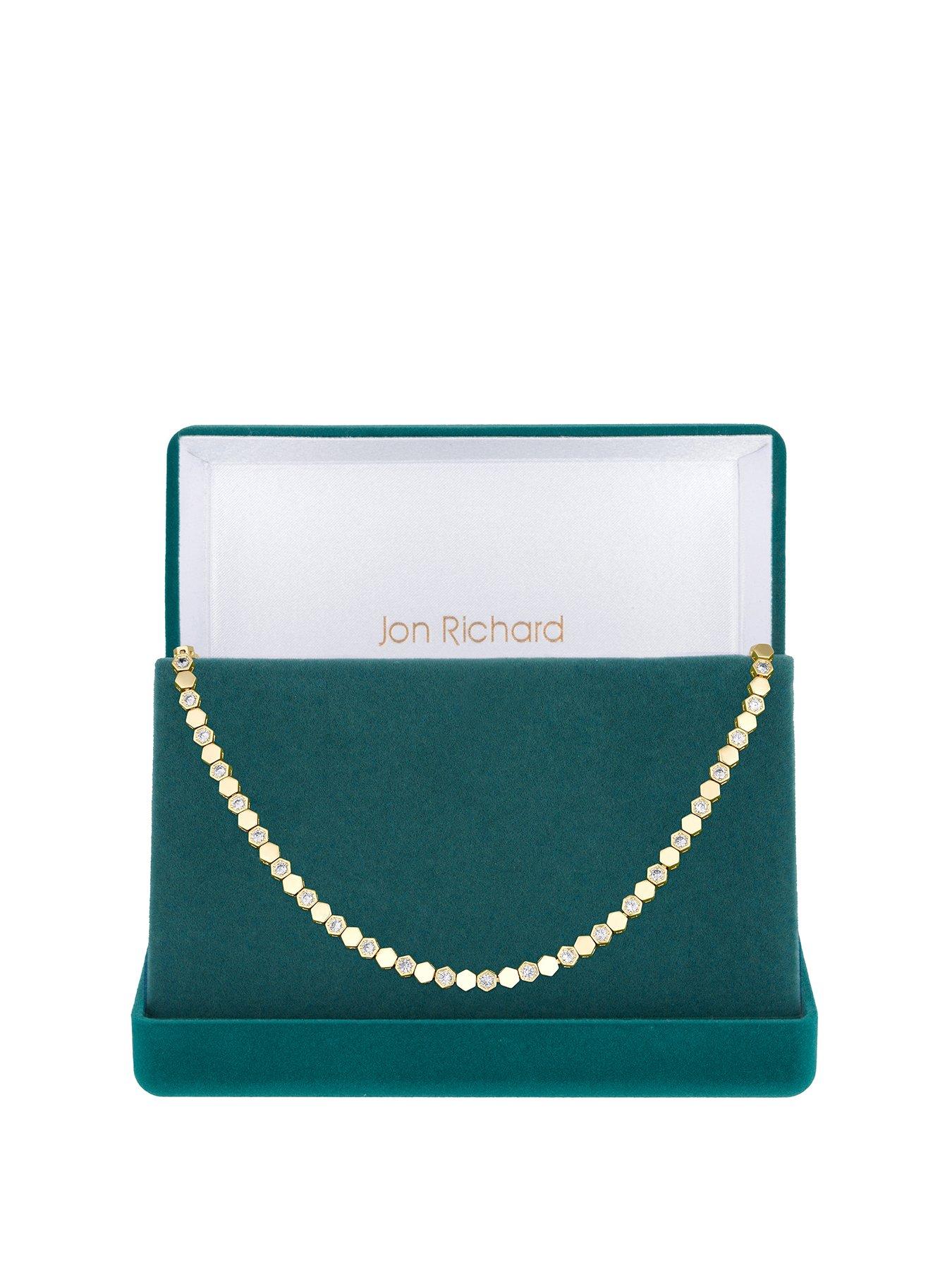 Product photograph of Jon Richard Gold Plated And Cubic Zirconia Tennis Necklace from very.co.uk