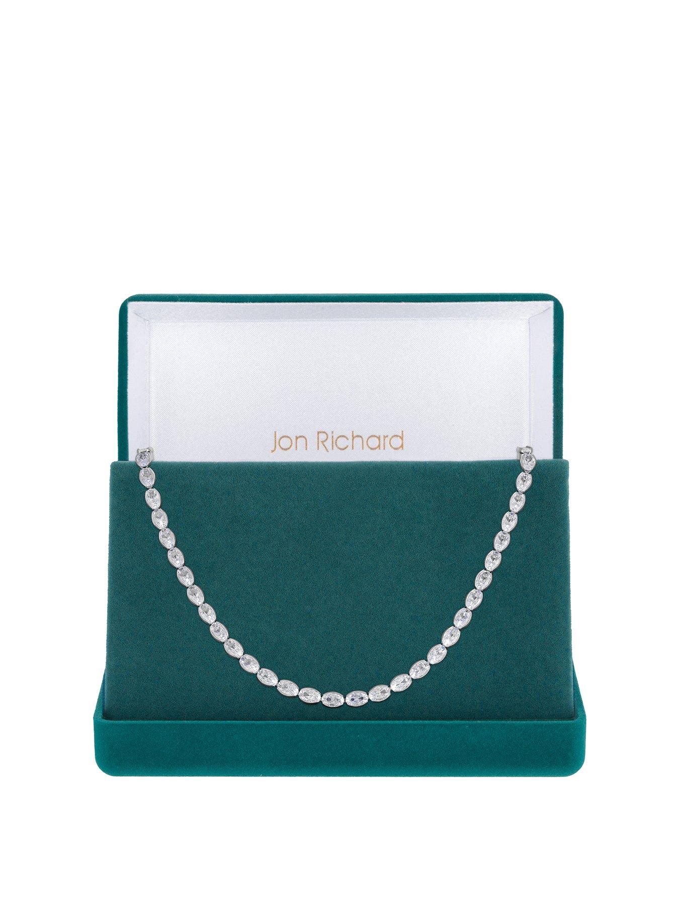 Image 1 of 2 of Jon Richard Rhodium Plated And Cubic Zirconia Tennis Necklace