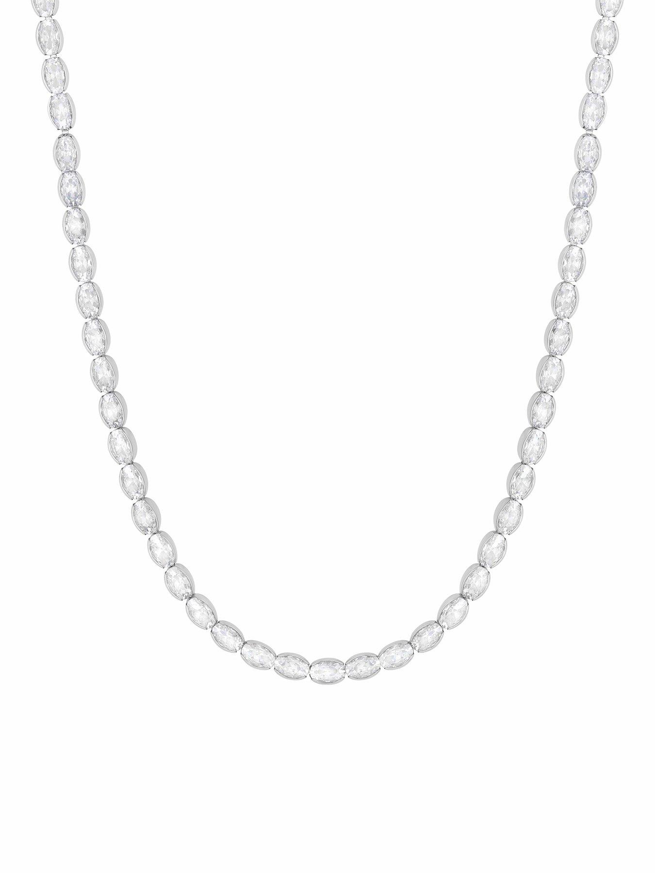 Image 2 of 2 of Jon Richard Rhodium Plated And Cubic Zirconia Tennis Necklace