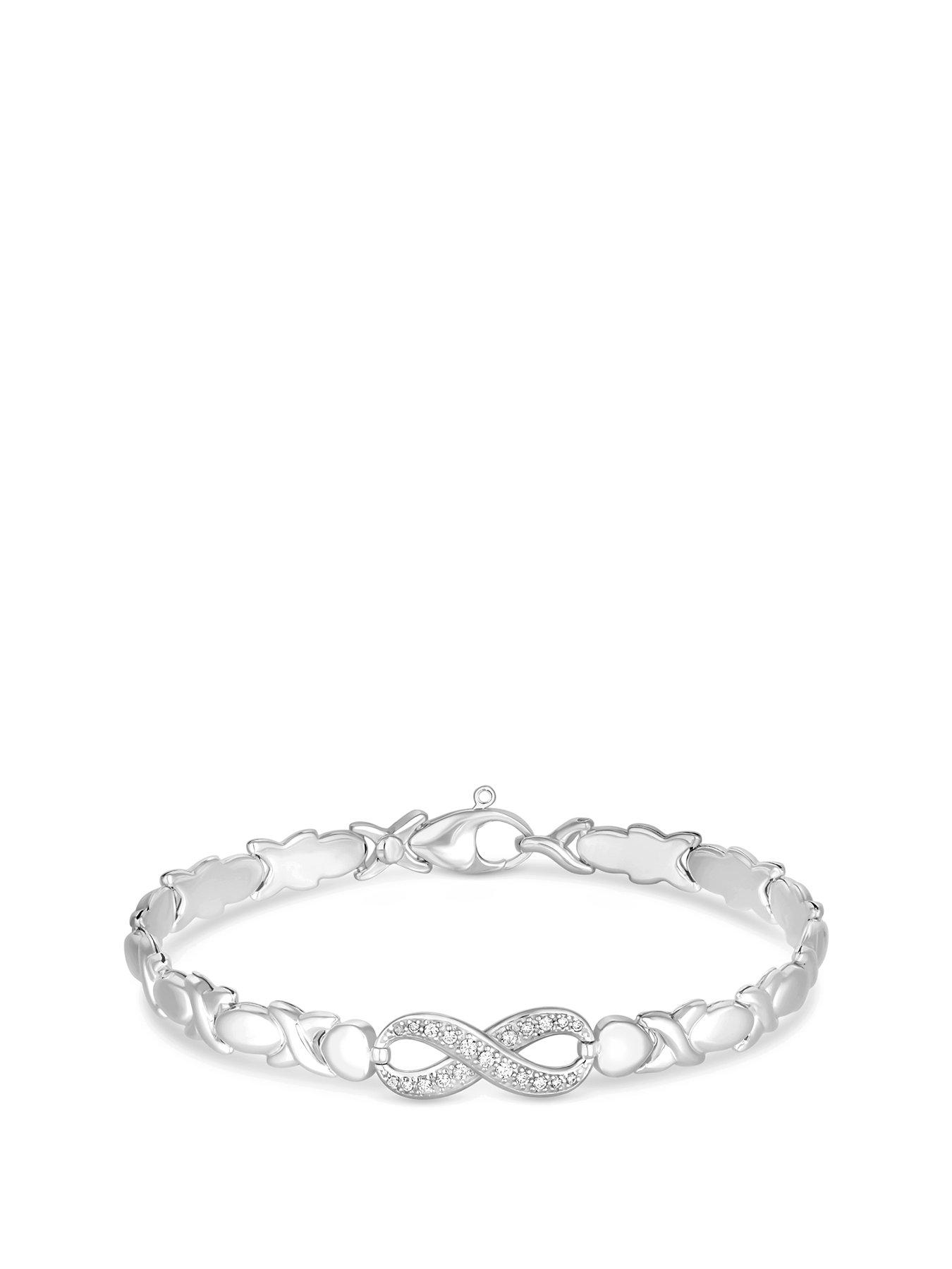 Product photograph of Simply Silver Sterling Silver 925 Infinity Kiss Bracelet from very.co.uk