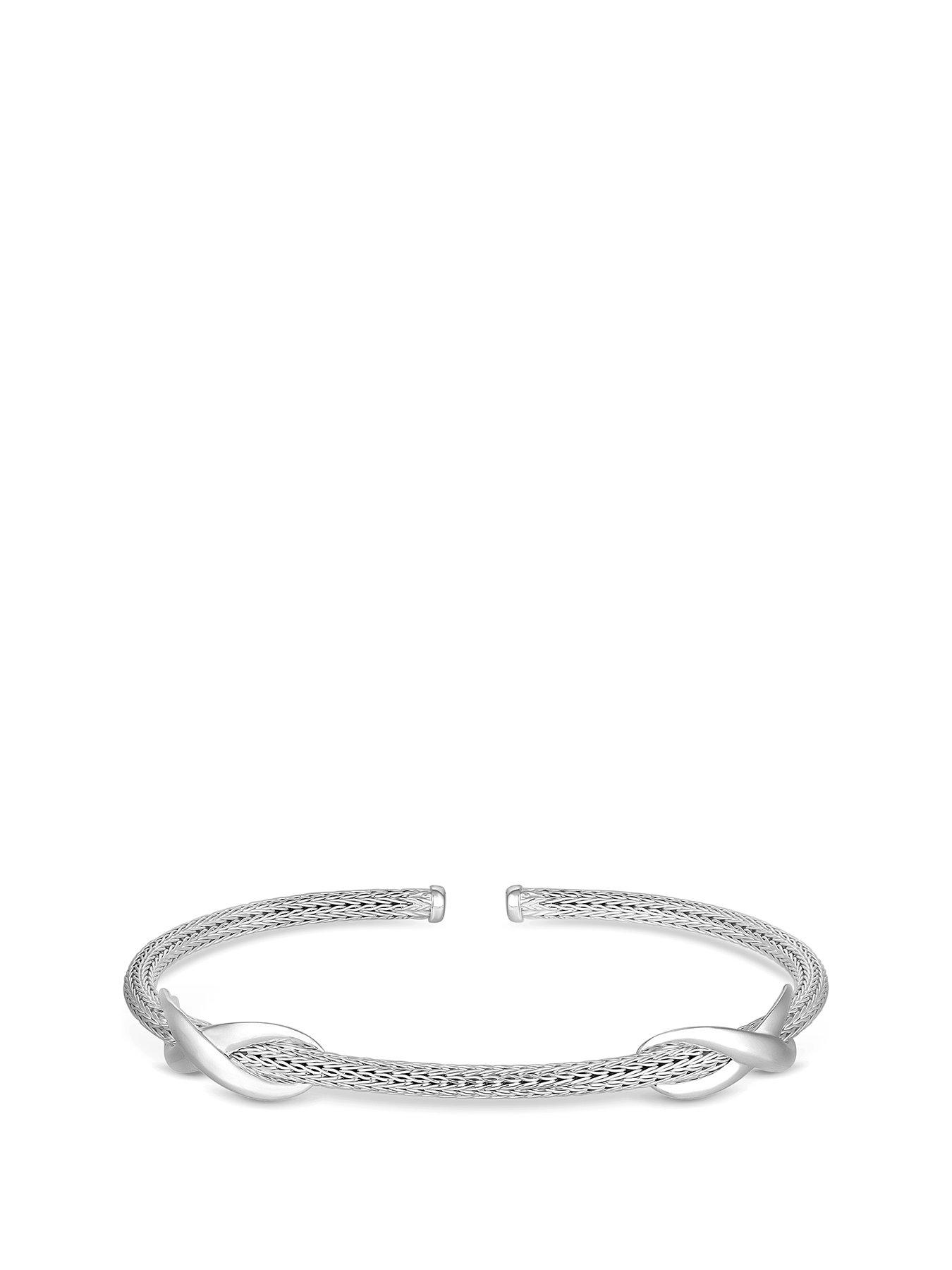 Product photograph of Simply Silver Sterling Silver 925 Double Infinity Cuff Bracelet from very.co.uk