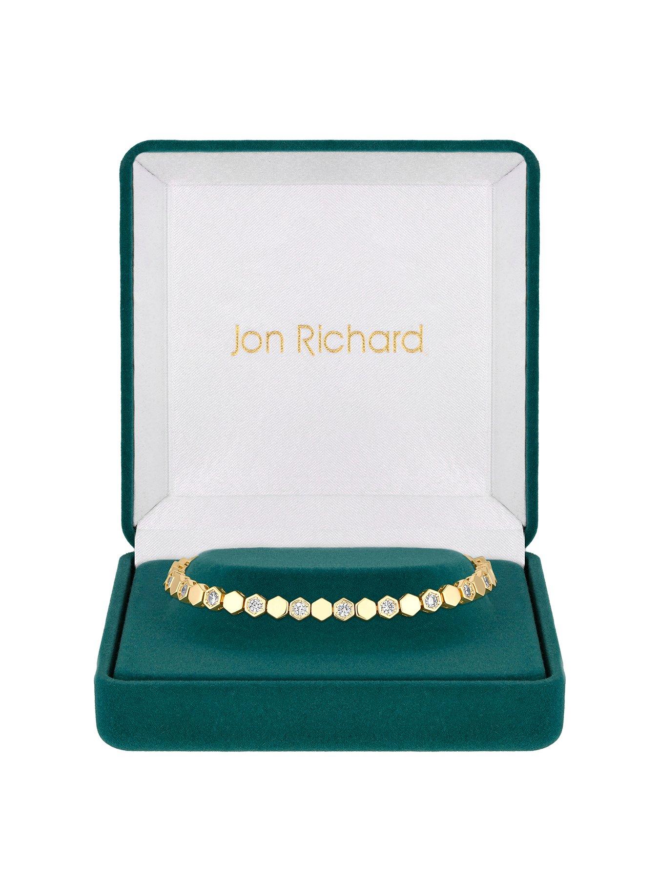 Product photograph of Jon Richard Gold Plated And Cubic Zirconia Tennis Bracelet from very.co.uk