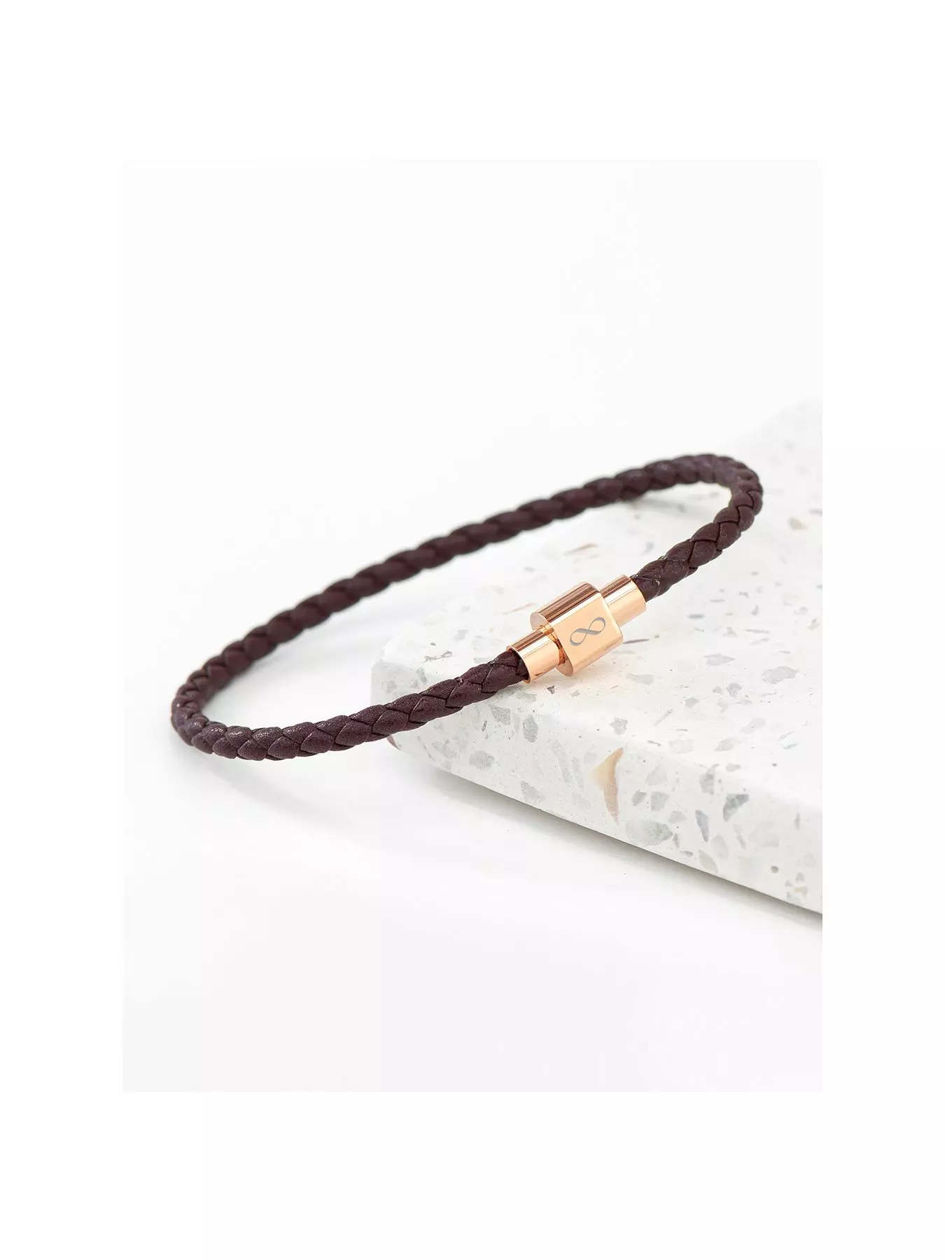 Men's Engravable Black or Brown Leather Bracelet with Sliding Accent in  Sterling Silver (1-3 Lines) - 8.5