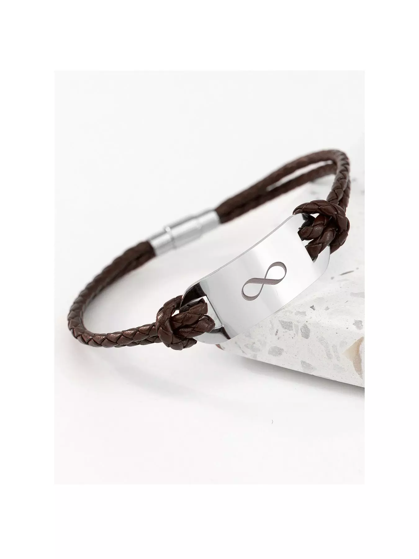 Multiway necklace - bracelet - leash - 3 black leather straps + Chain
