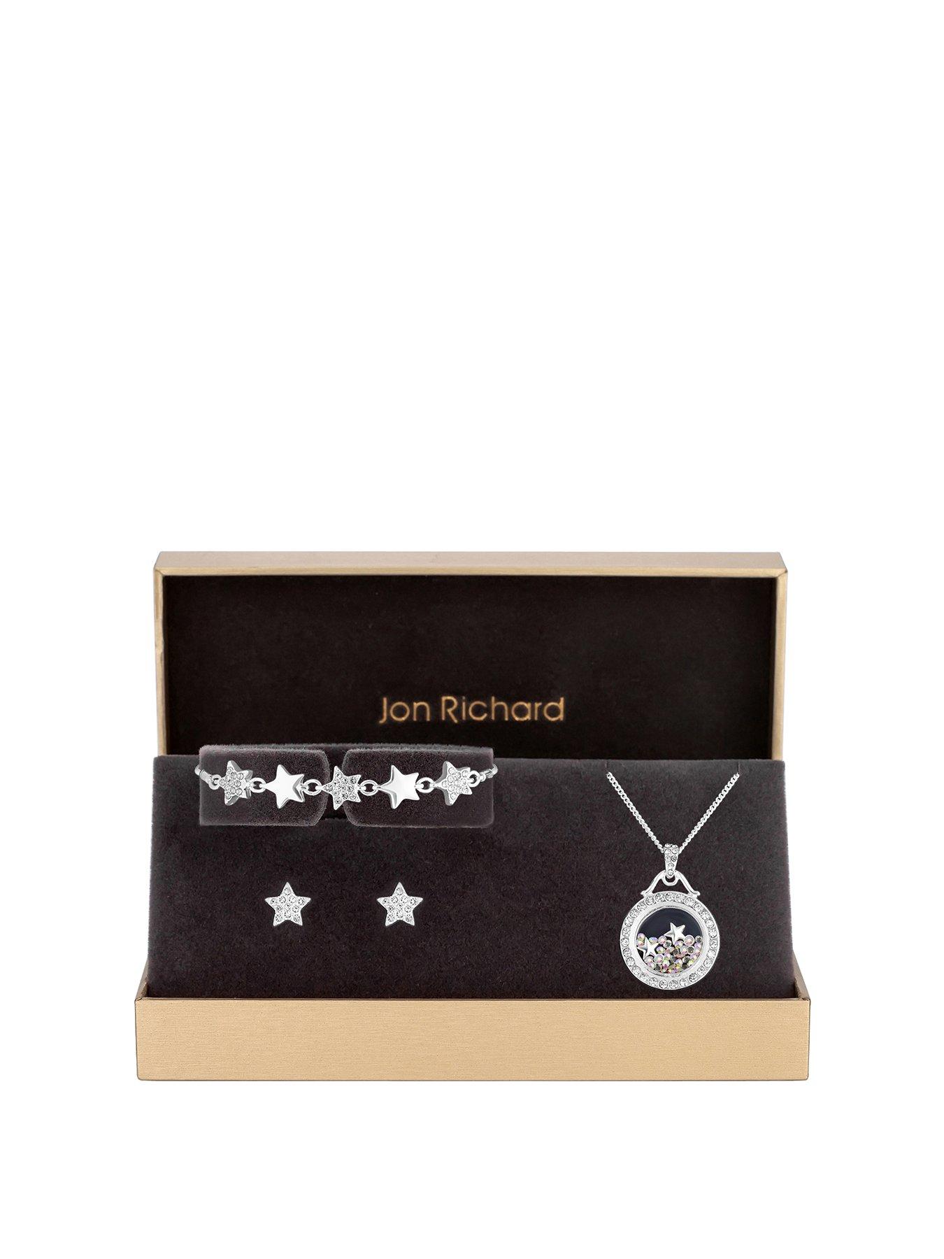 Product photograph of Jon Richard Silver Plated Star Shaker Trio Set - Gift Boxed from very.co.uk