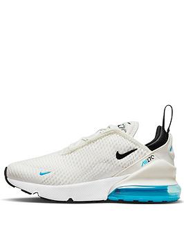 Nike Kids Air Max 270 Trainers - White/Blue, White/Blue, Size 1 Older