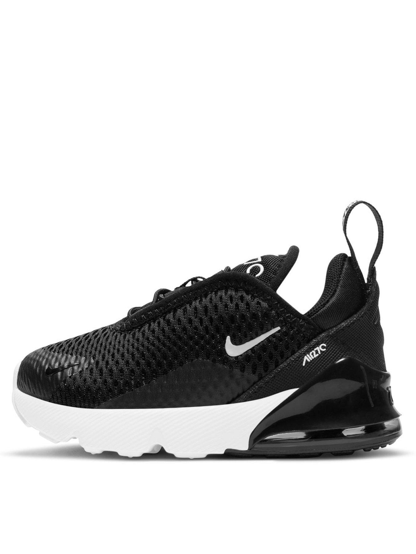 Nike Infants Air Max 270 Trainers Black White Very