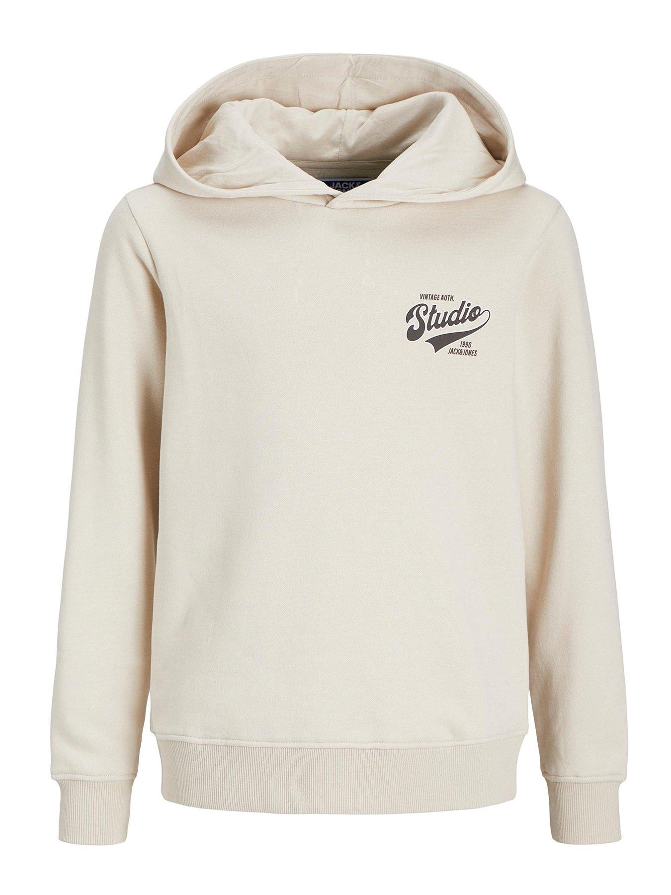 Jack & Jones Junior Boys Trend Back Print Hoody - Moonbeam