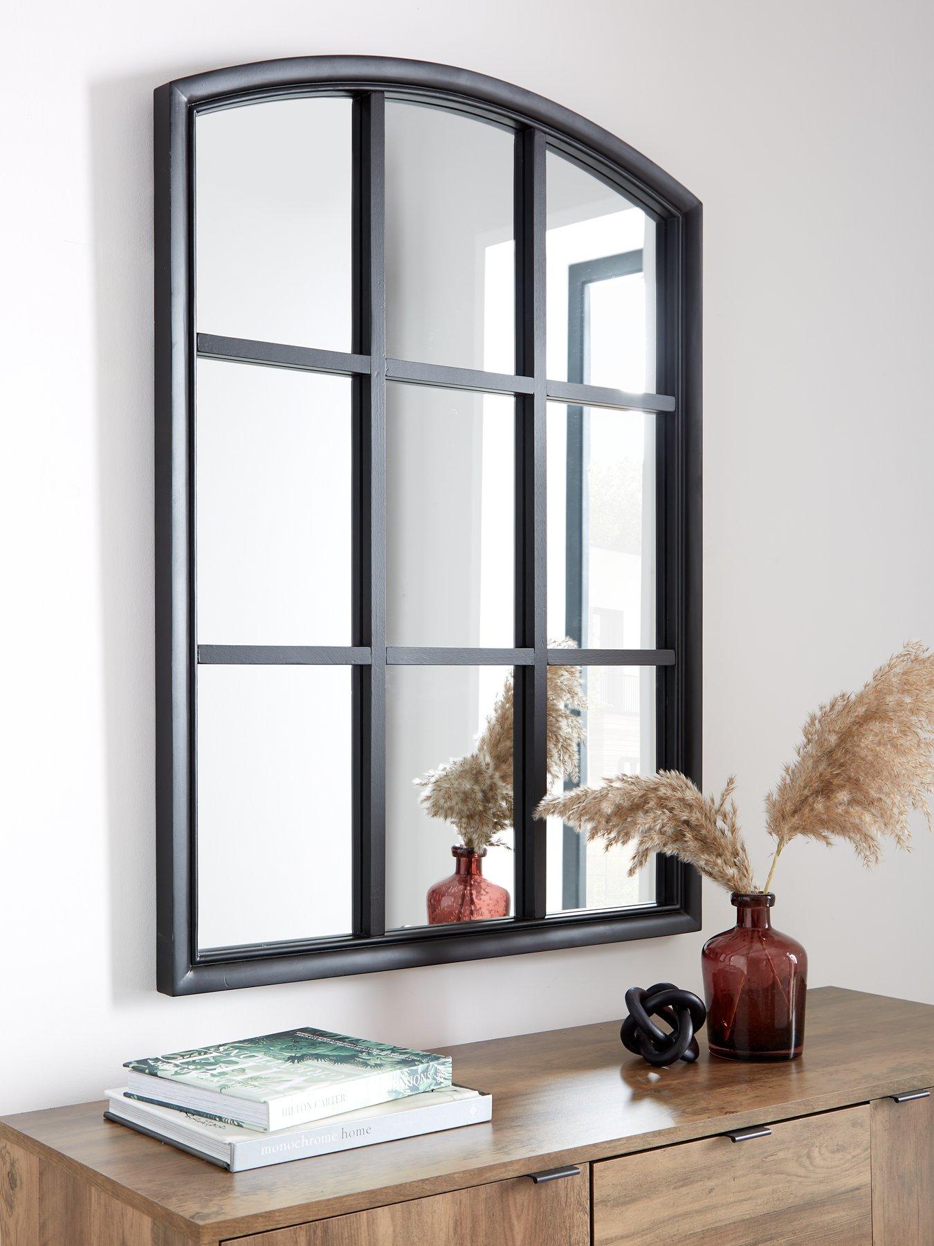 Very Home Wooden Window Pane Mirror 102x76cm