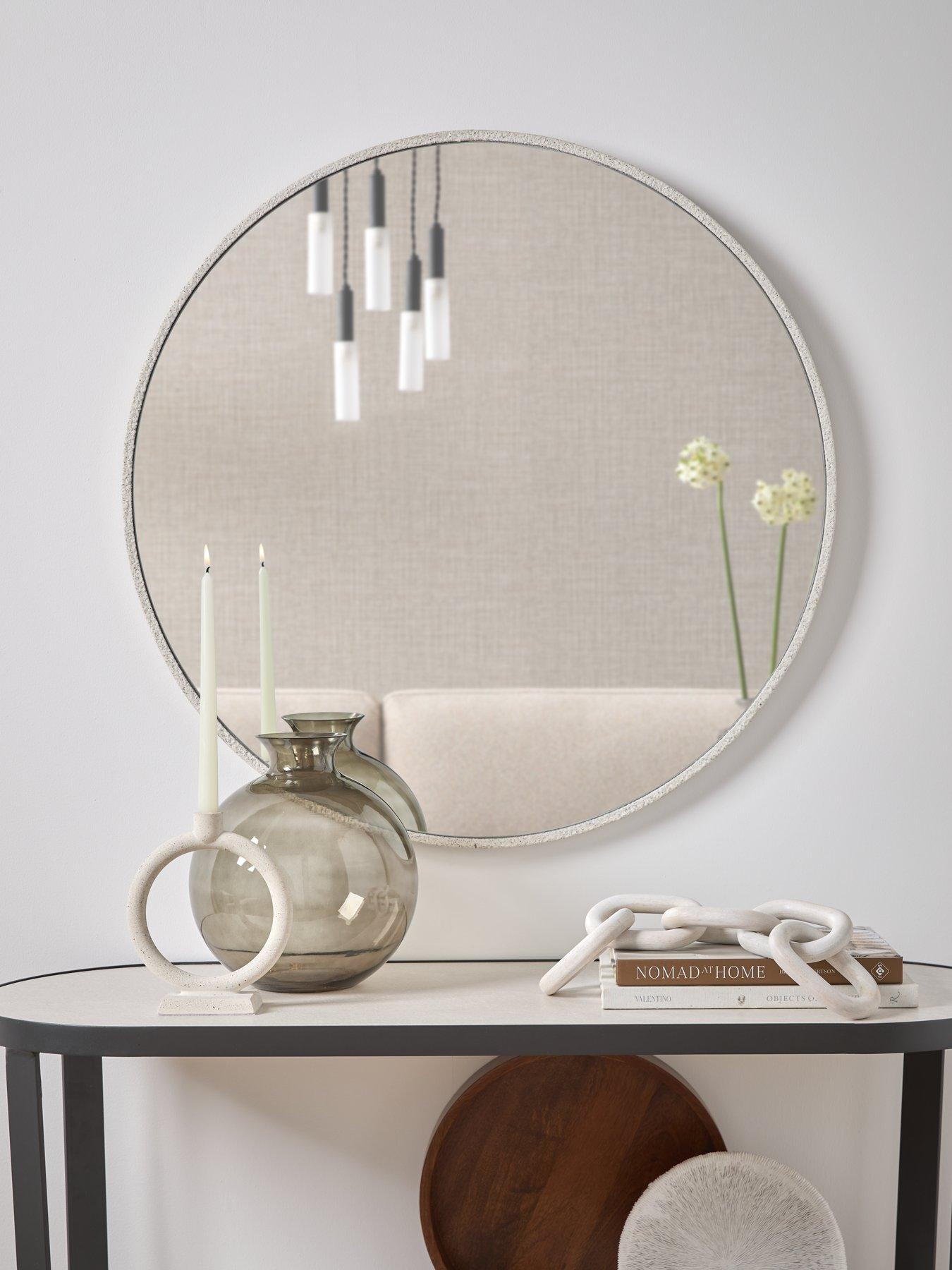 Product photograph of Michelle Keegan Home Concrete Mirror 80cm from very.co.uk