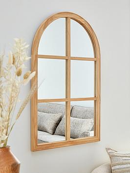 Product photograph of Very Home Wooden Window Pane Mirror from very.co.uk