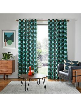 Product photograph of Orla Kiely Block Stem Lined Eyelet Curtains from very.co.uk