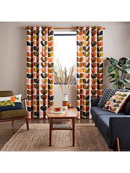 Product photograph of Orla Kiely Multi Stem Eyelet Curtains from very.co.uk