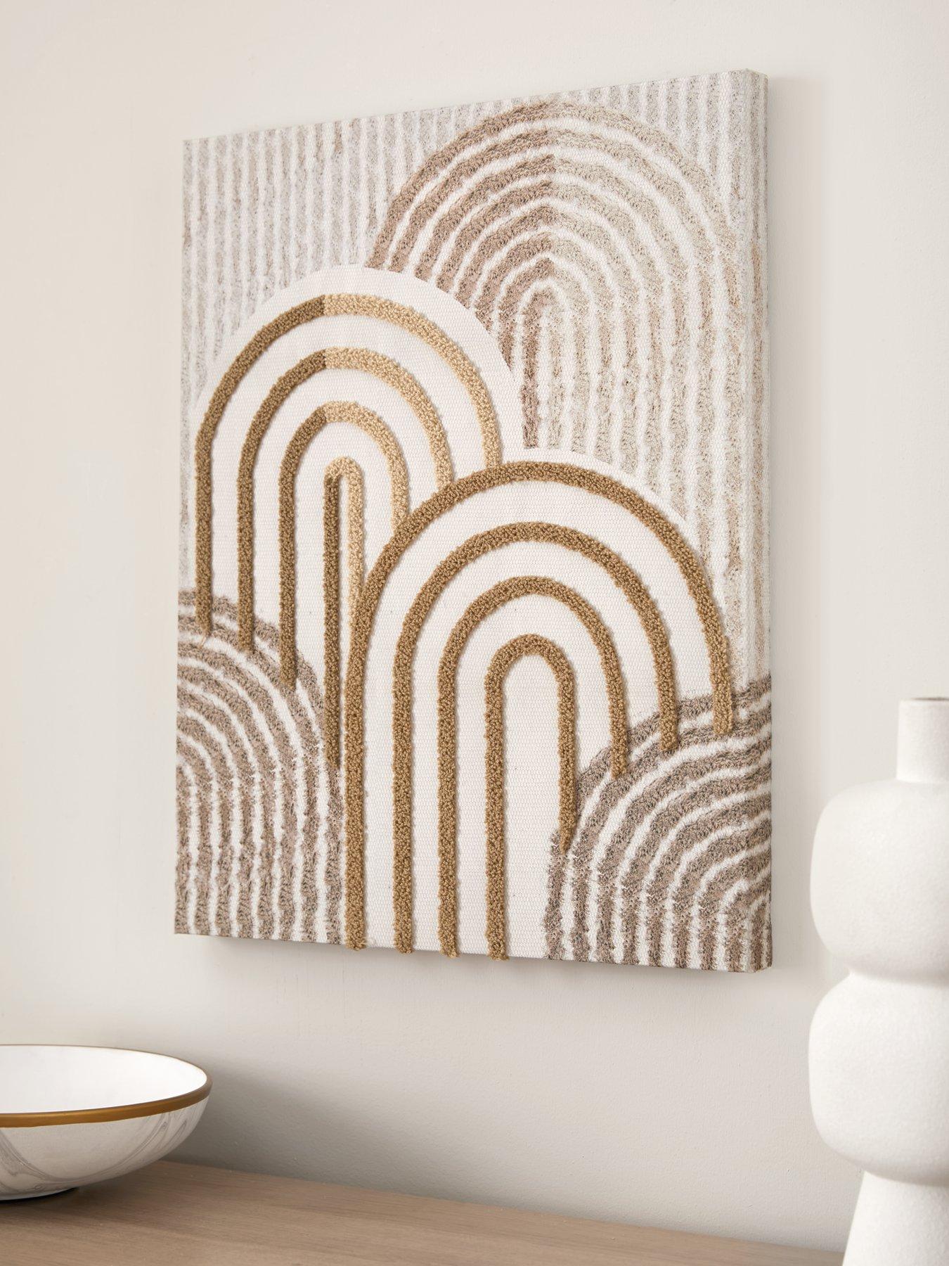 Product photograph of Very Home Embroidered Canvas Wall Art from very.co.uk