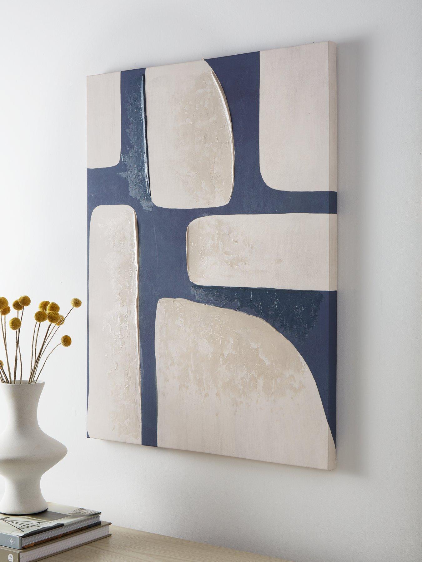 Product photograph of Very Home Abstract Canvas Print With Hand-painted Embellishment from very.co.uk