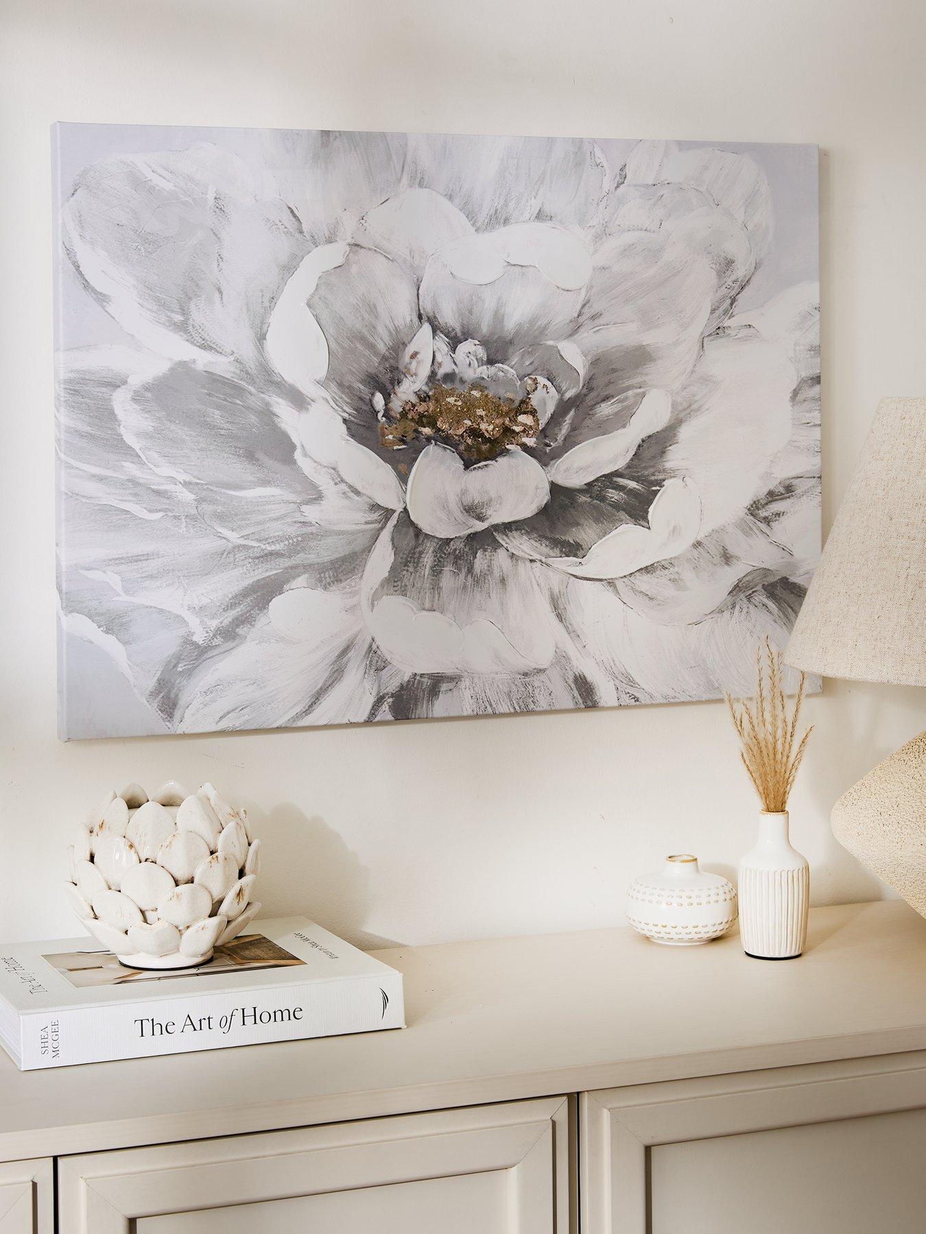 Very Home Printed Canvas Large White Flower 50x70cm