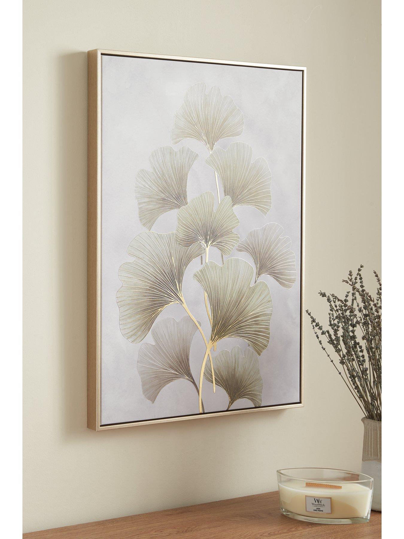 The Very Collection Capped Canvas with Gold Foil Green Gingko Leaf 50x70cm