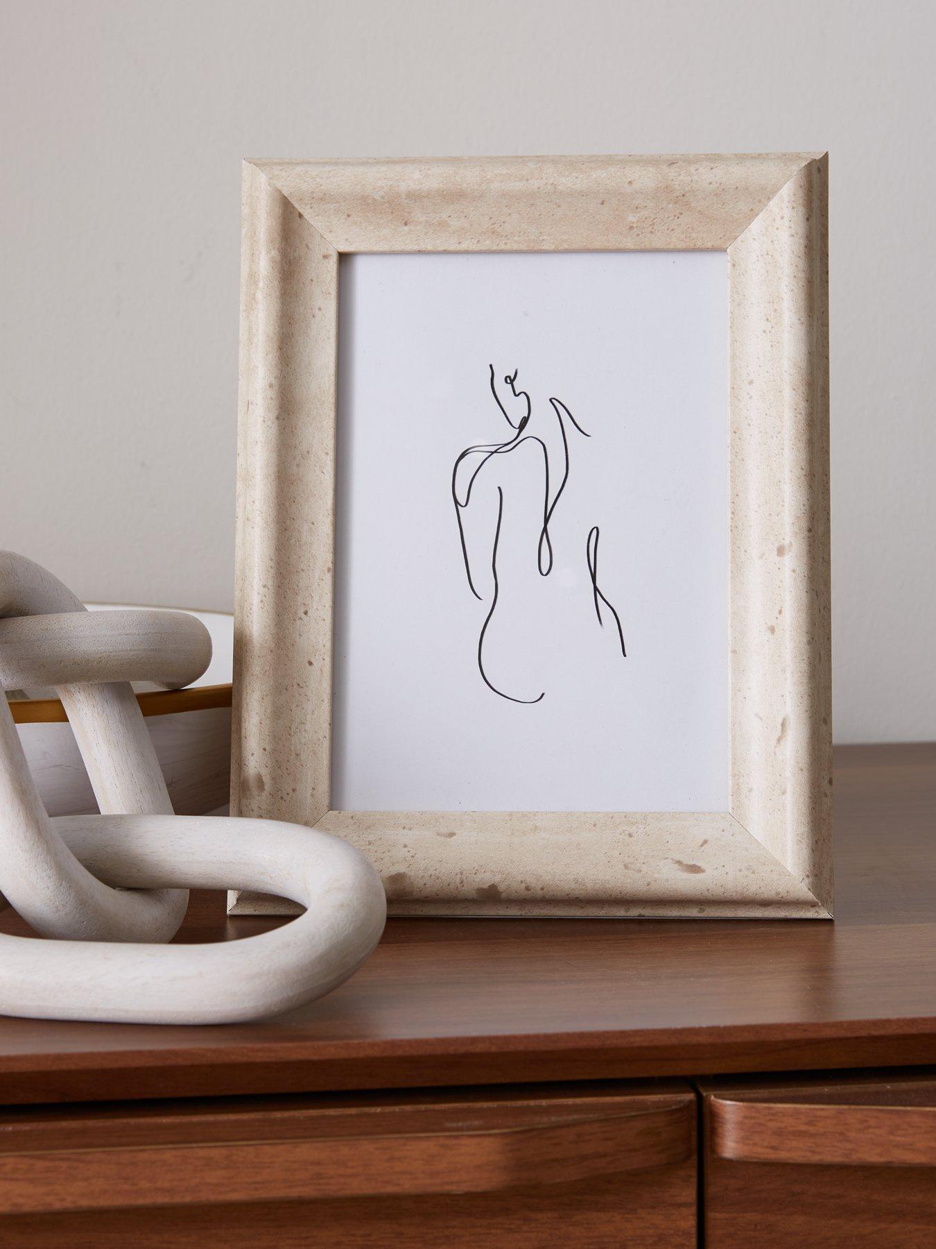 Product photograph of Very Home Natural Concrete-look Photo Frame from very.co.uk