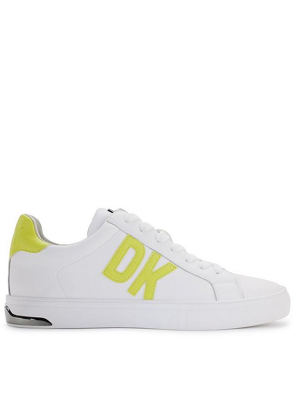 DKNY Abeni - Lace Up Sneaker - Wht/fluoro Yellow