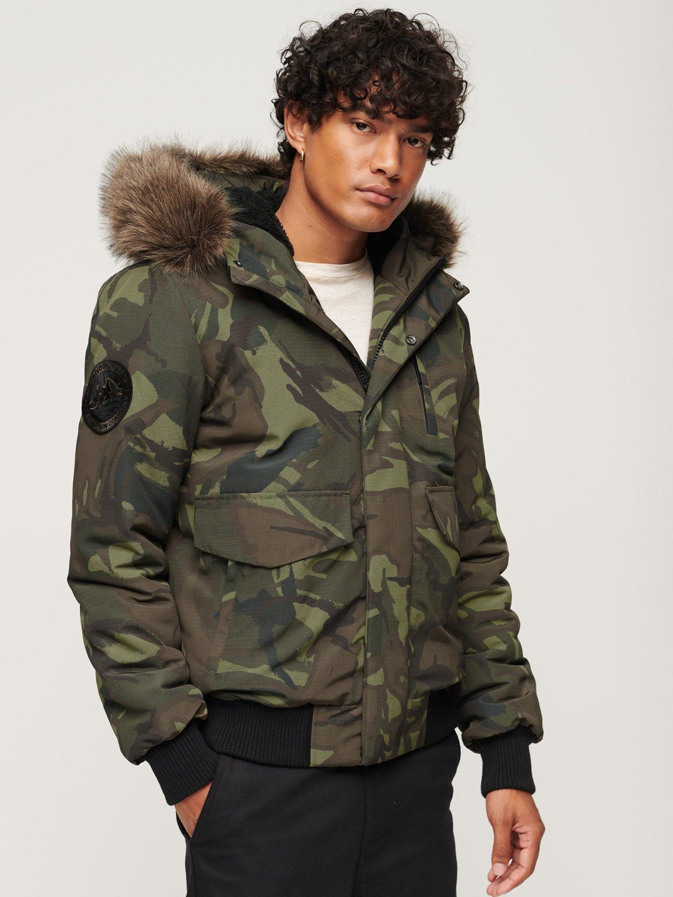 Green faux fur hooded jacket best sale