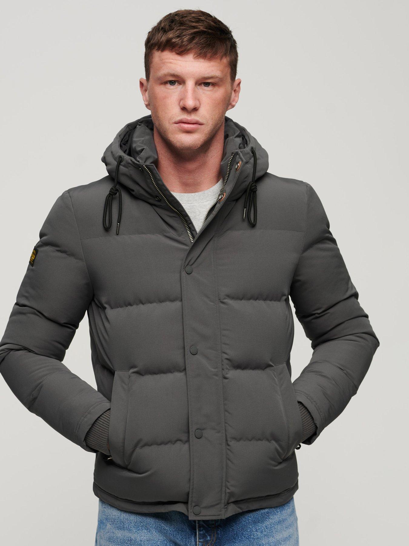 undefined Everest Short Hooded Padded Coat - Dark Grey