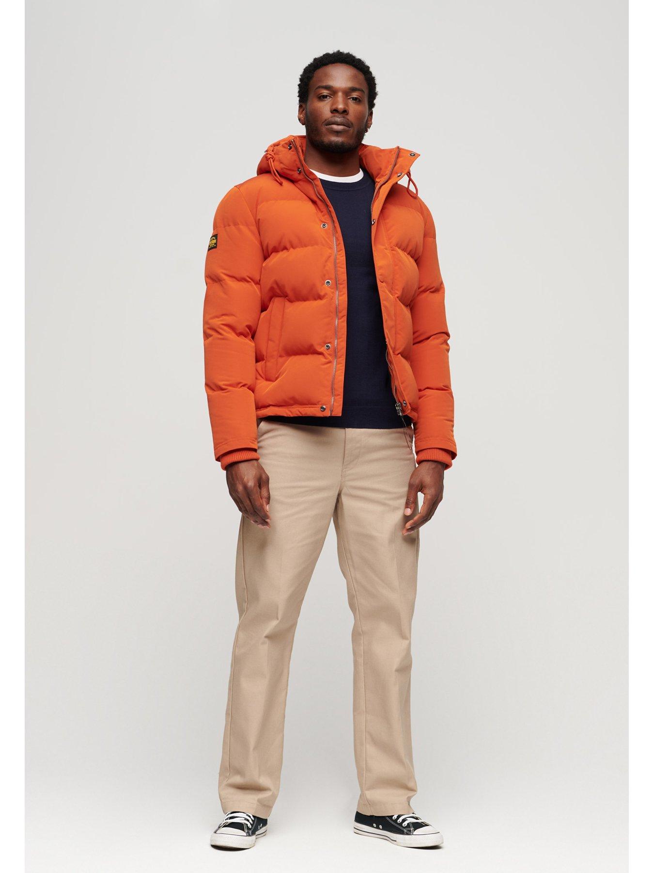 Orange puffer clearance jacket mens